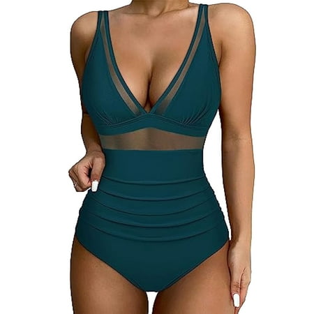 Dezsed Womens Bikini Set Clearance Women s Fashion Matching Multi-color Printed Swimsuit Tight Fitting And Gathering Swimsuit Green S