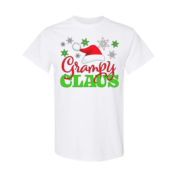 Inktastic Grampy Claus with Christmas Santa Hat and Snowflakes T-Shirt