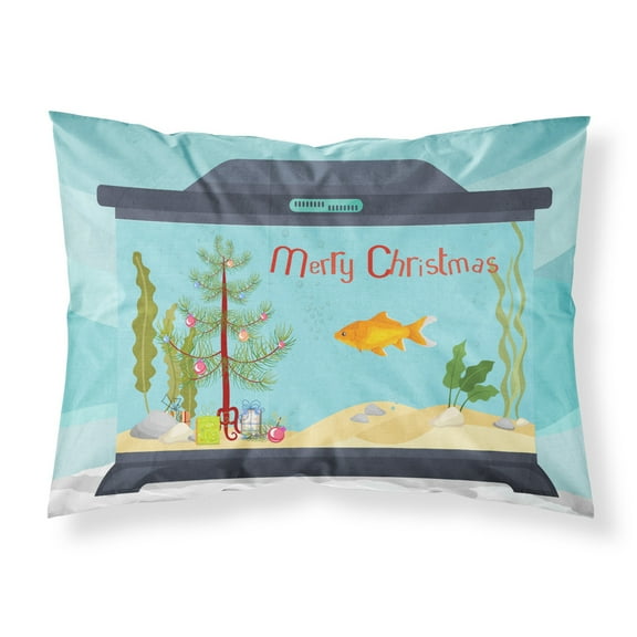 Goldfish Common Merry Christmas Fabric Standard Pillowcase