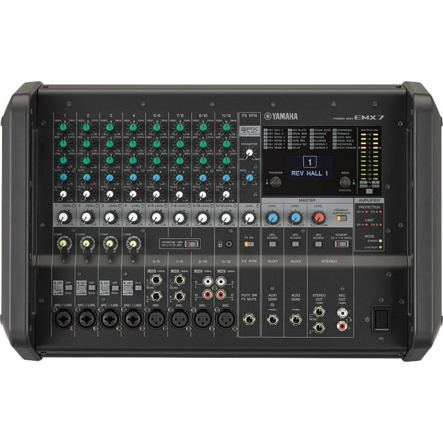 Mezcladora Amplificada Yamaha 700W Procesador de Efectos Ecualizador Gráfico Flex 9