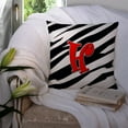 thumbnail image 3 of Caroline's Treasures CJ1024-HPW1414 Letter H Initial Monogram - Zebra Red Fabric Decorative Pillow, 14Hx14W, multicolor, 3 of 4