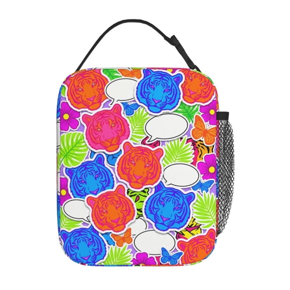 Tiger Lunch Box Insulated Lunch Bag For Women Men,Reusable Lunch Box Containers,Durable Cooler Tote Bag Lunchbox For Office Work Picnic Travel