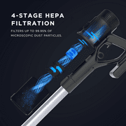 iHome SV2 Cordless Stick Vacuum Cleaner — 24 kPa Suction, LED Headlights, 60-Min Runtime, HEPA Filter for Carpet, Hard Floors & Pet Hair