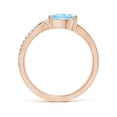 thumbnail image 2 of ANGARA Natural Aquamarine and Diamond Bypass Ring with Leaf Motif in 14K Rose Gold for Women (Size-8x6mm) | March Birthstone, Birthday, Anniversary, Jewelry Gift for Women | Natural Aquamarine Ring, 2 of 10