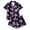 Black-3, variant on Valentine's Day Women's 2 Piece Pajamas Set Short Sleeve Button Down Shirt and Shorts Cute Print Sleepwear Pjs Sets S-XXL