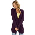 thumbnail image 1 of Women Black/Gray/Green/Red/Purple Front Pocket and Buttons Closure Cardigan, 1 of 4