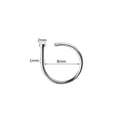 thumbnail image 3 of QQTDFG 10 Pcs Surgical Steel Nose Rings D Shaped Nostril Piercing Conch Helix Piercings-Silver-18G(1.0mm)-10mm, 3 of 9