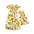 thumbnail image 3 of STARVNC Women Sunflower Print Smocked Maxi Dress Mom And Kids Matching Outfits, 3 of 5