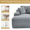 thumbnail image 6 of 67" Chaise Lounge Chair Indoor, Oversized Sleeper Sofa Bed with Wide Armrest, Upholstered Corduroy Boneless Couch Reading Chairs, Grey, 6 of 8