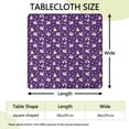 thumbnail image 2 of Purple Cartoon Unicorn Dress Rainbow Crown Pattern Square Fitted Tablecloth with Elastic Edge,Square Table Cover,Washable Elastic Table Cover for Home Kitchen Party Decor 36"x36", 2 of 6