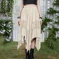 thumbnail image 5 of Gifts Dianli Lace Irregular Skirt Punk Skirt Women's Lace Irregular Hemline Solid Elastic Waist Gothic Punk Casual Mini Skirt Edgy Streetwear Lace Irregular Skirt, 5 of 9