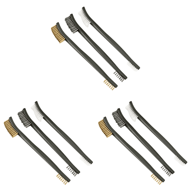3 PCS Cepillo Alambre Acero Doble Extremo Latón / Inoxidable Nailon Eliminación Óxido