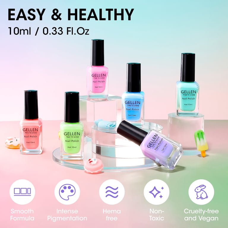 Gellen Quick Air Dry Nail Polish, 6 Neon Colors, 0.33 oz photo 7