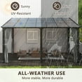 thumbnail image 2 of Howsvn 12' x 14' Lean to Gazebo, Wall-Mounted Hardtop Gazebo with Sloping Roof and Curtains & Netting, Outdoor Aluminum Frame Pergola Canopy for Patio, Garden, Lawn, 2 of 10
