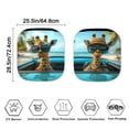 thumbnail image 3 of KUIFORTI Car Windshield Sun Shade Funny Animal Print, Foldable UV Ray Sun Visor Protector Sunshade to Keep Your Vehicle Cool, Giraffe Driving Car, 3 of 5