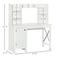 thumbnail image 4 of Homcom Farmhouse Computer Desk with Hutch and Cabinet, Home Office Desk with Storage, White, 4 of 9