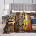 thumbnail image 5 of Music Note Blanket Vintage Guitar Throw Blanket Retro Music Stuff Plush Blanket Fleece Fuzzy Super Soft Warm Cozy Flannel for Couch Bed Sofa Gifts for Kids Teens Adult 80"x60", 5 of 6