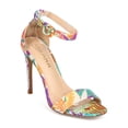 thumbnail image 1 of Liliana ED73 Women Tropical Open Toe Ankle Strap Stiletto Single Sole Sandal - Multi (Size: 6.0), 1 of 5