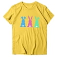 thumbnail image 5 of Blusa informal de manga corta con cuello redondo y estampado de Pascua para mujer Pompotops hfajkhk127901, 5 of 5