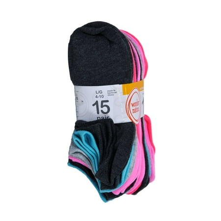 WONDER NATION GIRLS 15 PACK NO SHOW SOCKS