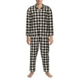 thumbnail image 3 of Balery Black Plaid Heart Pattern Pajama Sets for Men Long Sleeve 2 Piece Sleepwear Loungewear Sets Soft PJ's with Pockets Long Sleeve Comfy Pj Sets-XX-Large, 3 of 7