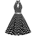 thumbnail image 2 of DailyTrove Women's Halter Neck Swing Dress-Sleeveless-A-Line-Cotton-for Summer Party/Retro Event-Polka Dot Pattern, 2 of 6
