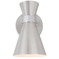 thumbnail image 3 of Aspen Creative 62502-11, One-Light Metal Bathroom Vanity Wall Light Fixture, 5" Wide, Transitional Design in Satin Nickel & Chrome, 3 of 5