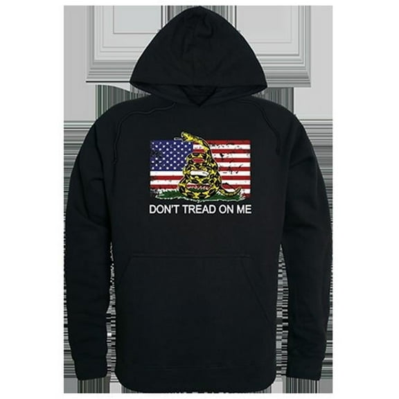 Flag 2 with Gadsden Graphic Pullover Sweatshirt, Black - Large