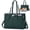 DarkGreen, variant on Lunch Tote Bag for Women 15.6 Inch Laptop Bag with Insulated Lunch Compartment Leather Quilted Computer Teacher Tote for Work,Black