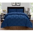 thumbnail image 1 of Celine Linen Luxury Super-Soft Coziest 1500 Thread Count Egyptian Quality 3-Piece Pintuck Design Duvet Cover Set, (Insert Comforter Protector) Wrinkle-Free, Full/Queen, Navy Blue, 1 of 3