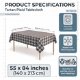 thumbnail image 6 of Sm:)e Black White Royal Stewart Tartan Plaid Tablecloth, Rectangle 55x84 Inch, Wrinkle-Resistant & Machine Washable Classic Check Table Cover for Dinner/Party Decoration/Holiday, 6 of 6