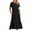 Black, variant on Pntutb Best Womens Summer Dresses Short Sleeve Flowy Tiered Maxi Beach Dress With Pockets