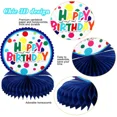 thumbnail image 3 of 9Pcs Colorful Happy Birthday Decorations Rainbow Honeycomb Balls Centerpieces, 3 of 5