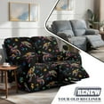 thumbnail image 5 of Xoenoiee Turtle Plumeria Flower Print Recliner Loveseat Cover, Stretch Jacquard Reclining Loveseat Cover Furniture Protector Sofa Slipcovers 2 Seat Recliner Covers with Elastic Bottom for Kids Pets, 5 of 6
