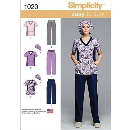 Simplicity Misses' and Plus Size Scrubs, 20W-28W