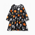 thumbnail image 1 of PatPat PatPat Robe à Manches Longues pour Tout-Petite Fille avec Imprimé de Fantôme d'Halloween, 1 of 5