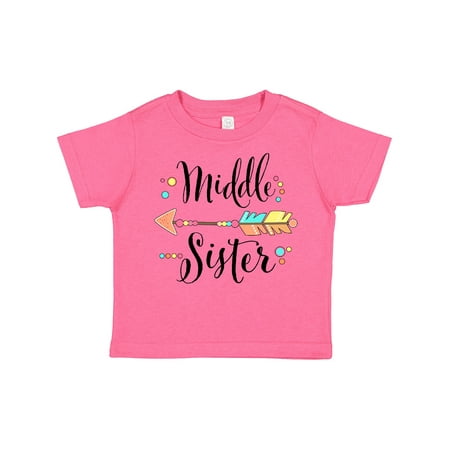 

Inktastic Middle Sister- Dots and Arrow Gift Toddler Toddler Girl T-Shirt