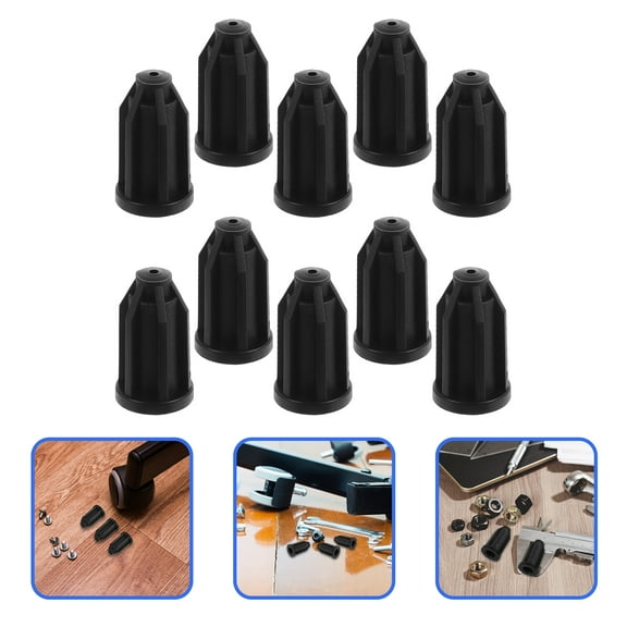 Black Caster Socket Sleeves for Wheels Made of PP Material 10pcs