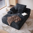 thumbnail image 7 of Decksplore Oversized Corduroy Chaise Lounge Chair Indoor, No Assembly Lazy Sofa, Black, 7 of 7