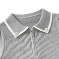 thumbnail image 7 of CYRBOKO Toddler Girls Zipper Sweaters, Lapel Long Sleeve Cotton Comfy Pullover Sweaters Gray Size 2-3 T, 7 of 7