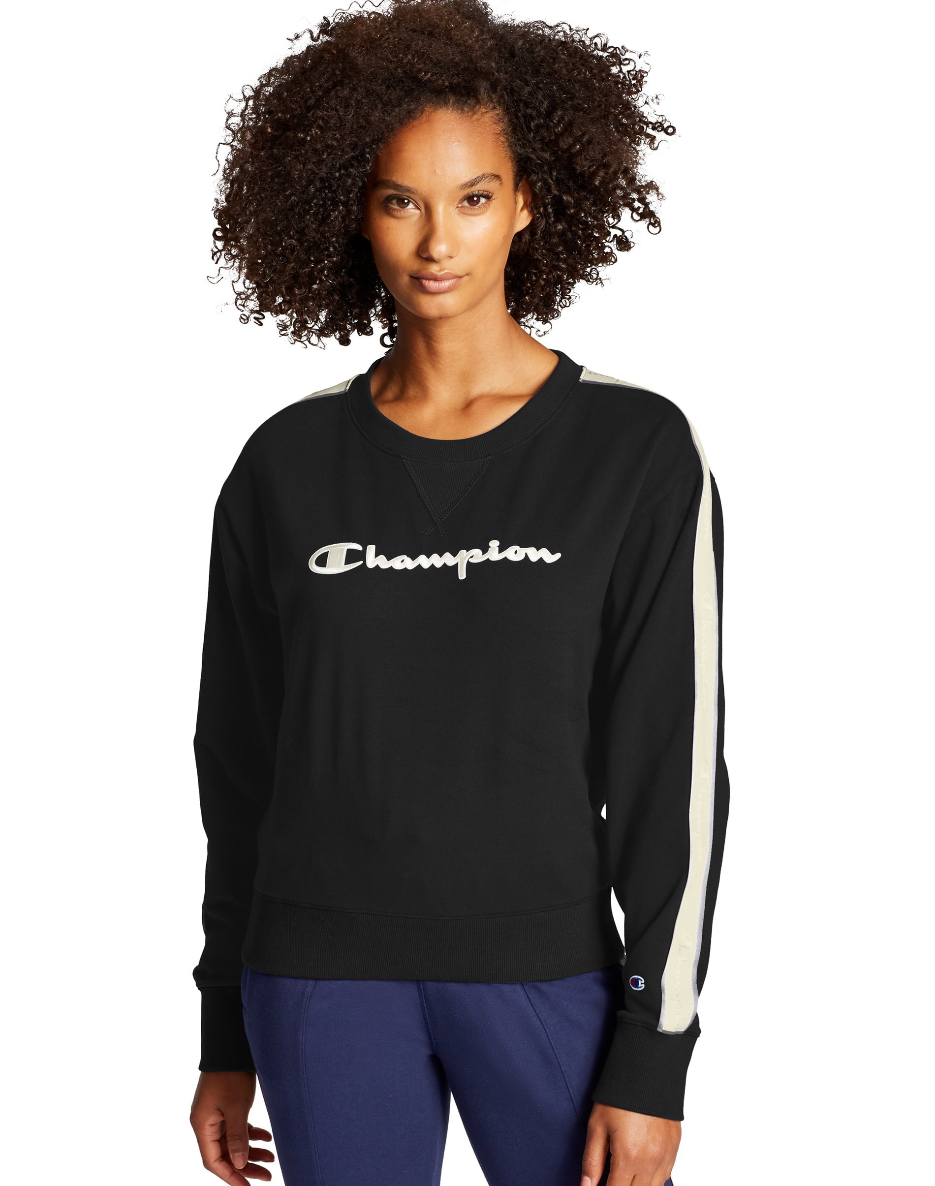 pink champion crewneck womens
