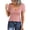 Pink, variant on WTXUE T-Shirts Short Sleeve, Crew Neck Shirts for Women Scoop Neck Ribbed Fitted Knit Shirt Basic Tight TShirts Summer Tops Knit Tops Solid | Casual for Women Black M