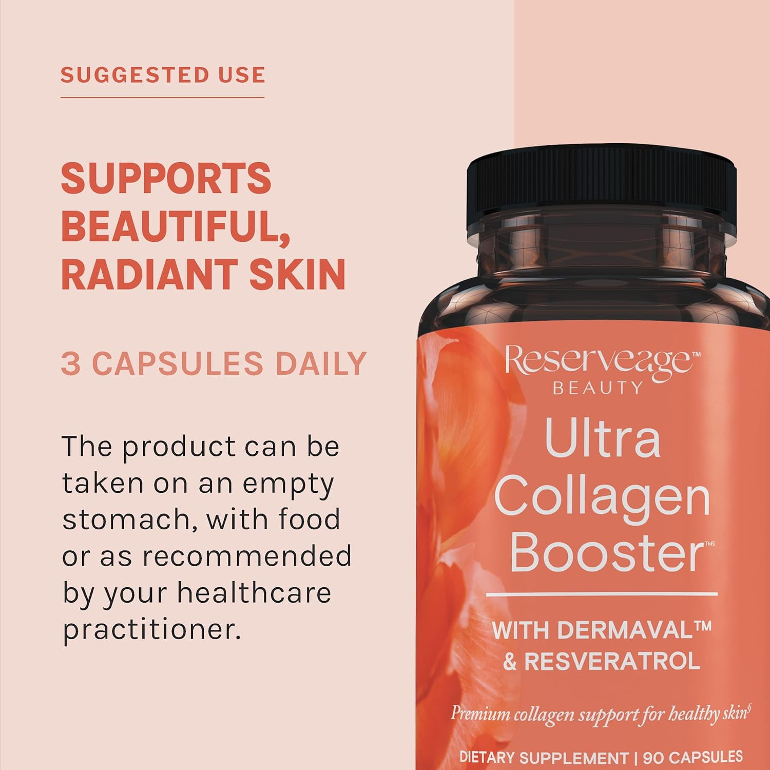 Reserveage, Ultra Collagen Booster, Skin Supplement, Supports Healthy Collagen Production, 90 Capsules