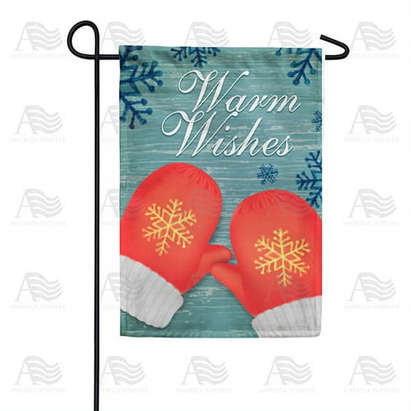 America Forever Winter Mittens Garden Flag Double Sided Vertical Decorative 12.5 x 18 inches for Outdoor, Yard, Porch Happy Holiday Welcome Warm Winter Wishes Garden Flag Yard Décor