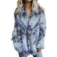 thumbnail image 1 of Pompotops Cardigan d'Hiver Chaud pour Femmes Manteau à Col Rabattu en Polaire Ouvert avec Poches Imprimé, 1 of 4