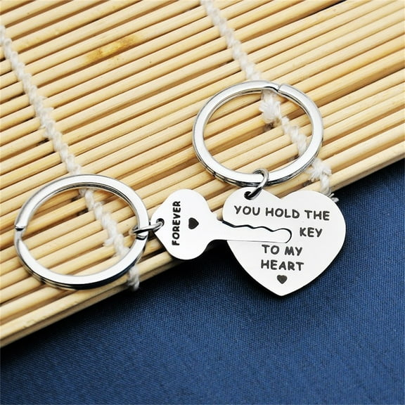 You Hold The Key To My Heart Couple Keychain - Stainless Steel Heart Keychain, Couple Anniversary Valentine's Day Gift