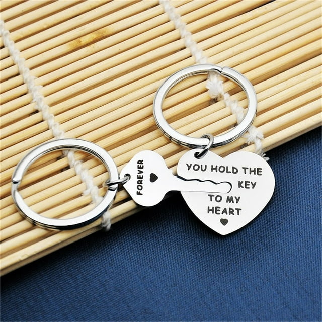 Fiudx Juego de Llaveros para Pareja, Llaveros a Juego para Él y para Ella, con Las Palabras "Tienes La Llave de Mi Corazón" y "Para Siempre", Una Idea de Regalo Ideal para Aniversario, San Valentín,