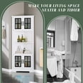 thumbnail image 6 of 67" Corner Cabinet with LED Lights, Tall Corner Storage Cabinet with Glass Doors & Shelves, Freestanding Corner Hutch Cabinet for Living Room, Kitchen, Bathroom, Dinning Room, White, 6 of 7