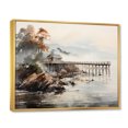 thumbnail image 2 of Designart "Misty Mornings on the Pier I" Coastal Pier Floater Framed Canvas Art Print, 2 of 7
