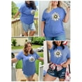 thumbnail image 6 of XCHQRTI Womens Daisy Tshirt Graphic Plus Size Casual Shirt Oversized Short Sleeve Summer Flower Tops, 6 of 8